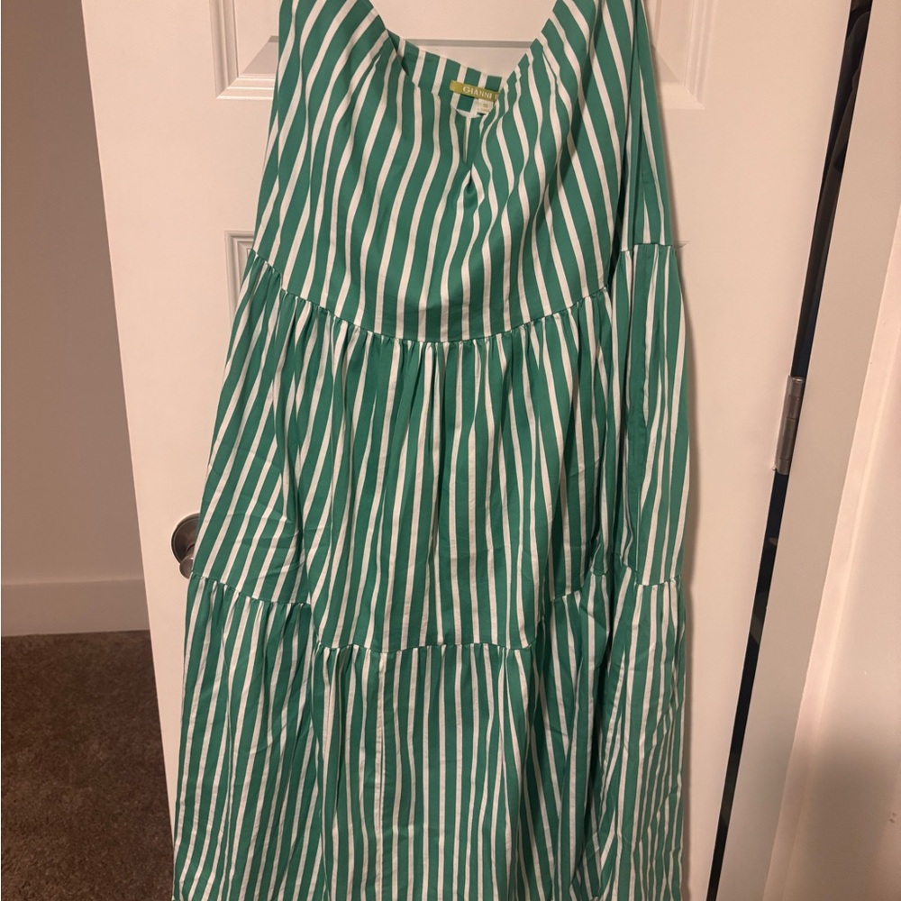 Gianni Bini women’s skirt in Green and White Stripes